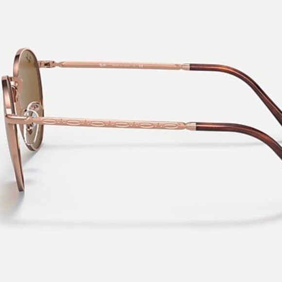 NEW RAY-BAN New Round – Polished Rose Gold Frame, Brown Lenses (NWT) - Picture 2 of 2